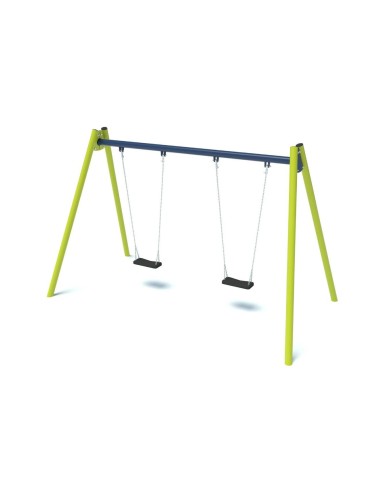 Žaidimų aikštelė - Dvigubos sūpynės su plokščiomis sėdynėmis