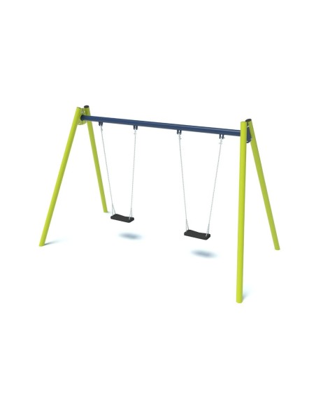 Žaidimų aikštelė - Dvigubos sūpynės su plokščiomis sėdynėmis