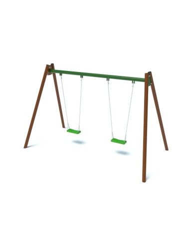 Žaidimų aikštelė - Dvigubos sūpynės su plokščiomis sėdynėmis