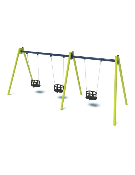 Rotaļu laukums - Trīskāršas šūpoles ar sēdekļiem