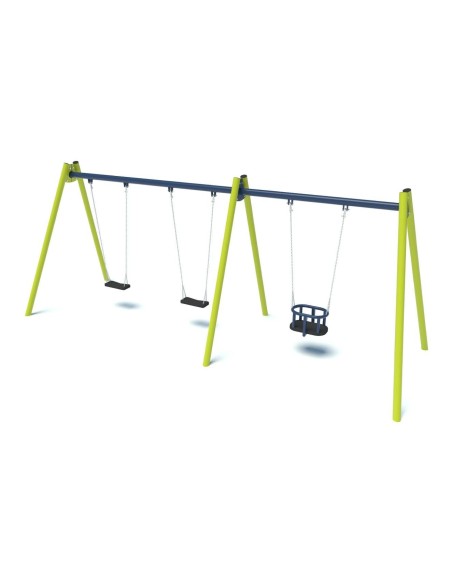 Žaidimų aikštelė - Trigubos sūpynės su p+k sėdynėmis