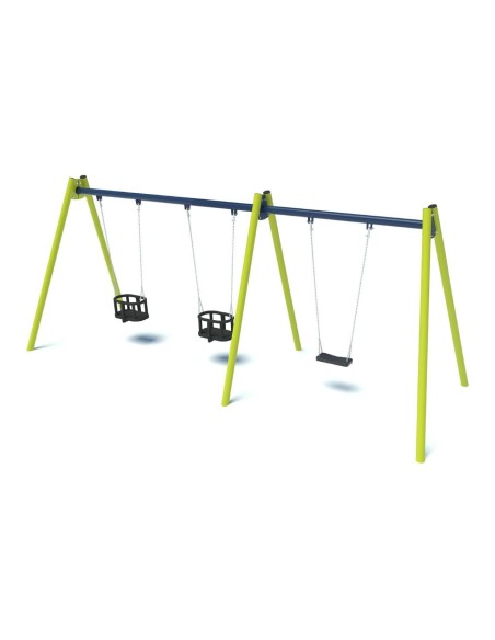 Žaidimų aikštelė - Trigubos sūpynės su k+p sėdynėmis