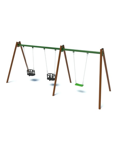 Žaidimų aikštelė - Trigubos sūpynės su k+p sėdynėmis