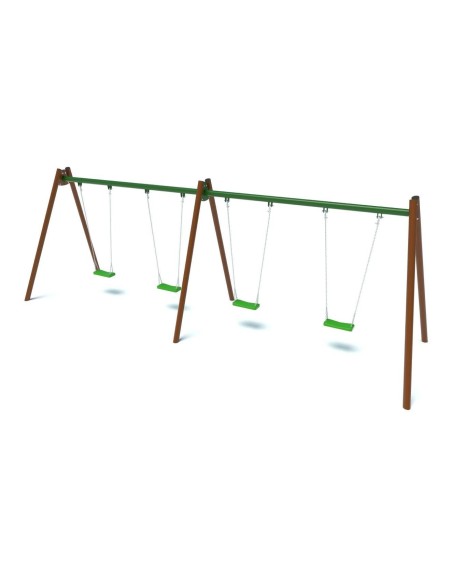 Žaidimų aikštelė - Keturkampės sūpynės su plokščiomis sėdynėmis