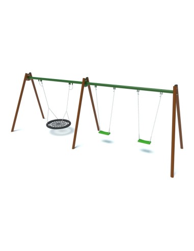 Žaidimų aikštelė - Dvigubos plokščios sūpynės + BG