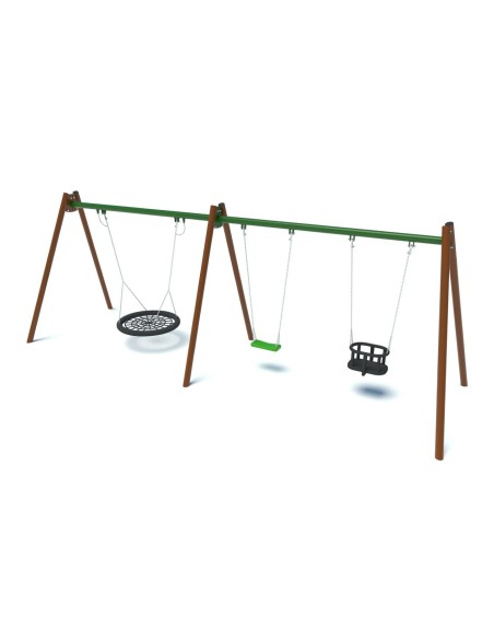 Žaidimų aikštelė - Plokščias, kaušo sūpynės + BG