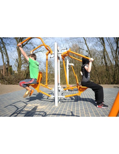 Lauko treniruokliai - Viršutinis pakėlimas + Spaudimas sėdint ant pilono - STARMAX