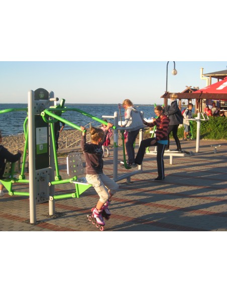 Lauko treniruokliai - Viršutinis pakėlimas + Spaudimas sėdint ant pilono - STARMAX