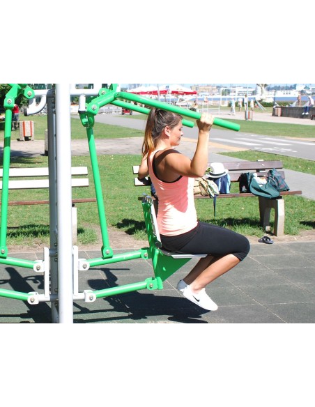 Lauko treniruokliai - Dvigubas viršutinis keltuvas – lauko treniruoklių salė