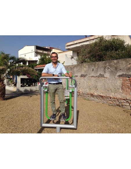 Lauko treniruokliai - Bėgikas + Suoliukas + Šokinėjantis Jack - lauko treniruoklių salė