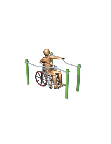 Outdoor exercise equipment - Integrated handrails