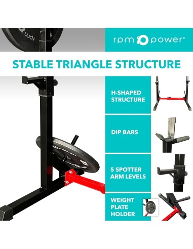Reguliuojamas štangos spaudimo ir pritūpimų stovas RPM Power