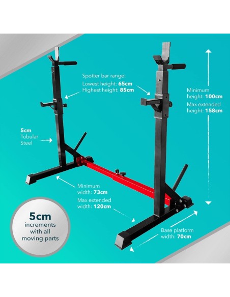 Reguliuojamas štangos spaudimo ir pritūpimų stovas RPM Power