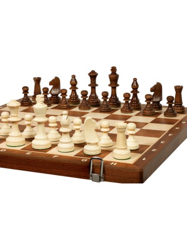 Mediniai šachmatai "TOURNAMENT No.5 Exclusive" (CHW18 ART SET SAPELE))