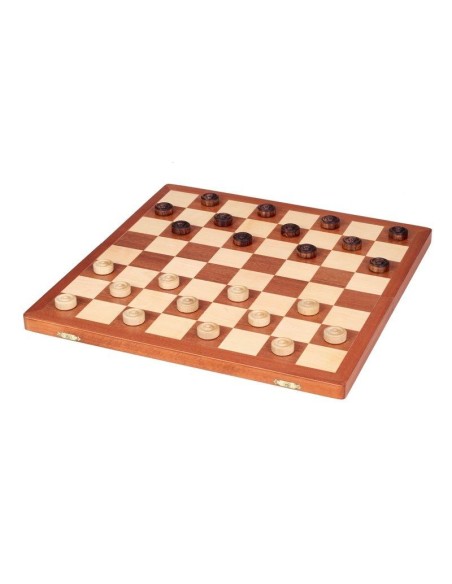 Wooden checkers Sunrise "CHECKERS 64 FIELDS" (CHW81 INTARSY)
