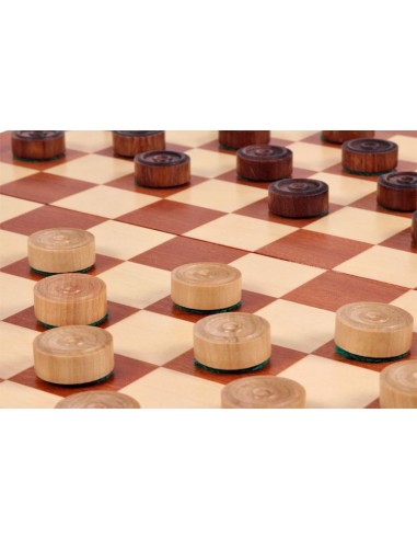 Wooden checkers Sunrise "CHECKERS 100 FIELDS" (CHW81A INTARSY)