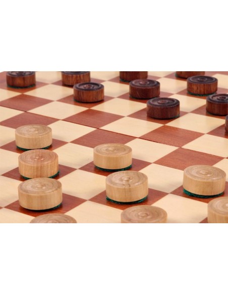 Medinės šaškės Sunrise "CHECKERS 100 FIELDS" (CHW81A INTARSY)