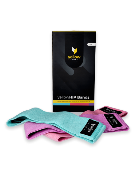 Tekstilinių gumų-kilpų komplektas Yellow (3 vnt.)