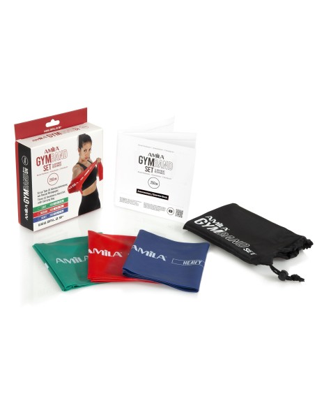 Elastinių mankštos juostų rinkinys AMILA "GYM BAND" (3 vnt.)
