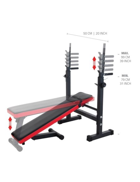 Reguliuojamas štangos suolas Pure2improve