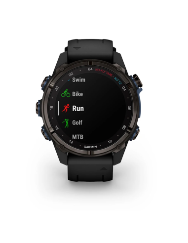 Descent™ Mk3i – 51mm Dark Grey, DLC Titanium, with Black Silicone Strap and Descent T2 Transceiver