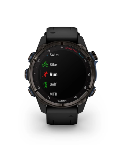 Descent™ Mk3i – 51mm Tamsiai pilkas, DLC titanas, su juodu silikoniniu dirželiu ir siųstuvu-imtuvu „Descent T2“