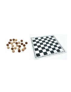 Wooden checkers with board