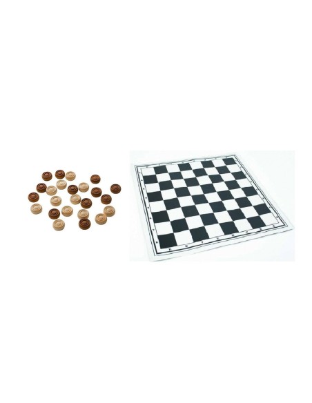Wooden checkers with board