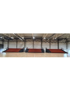 Telescopic spectator stand with plastic seats