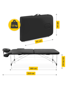 Aluminum massage table 4FIZJO 60 cm (black) 2