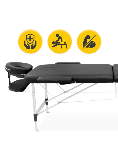 Aluminum massage table 4FIZJO 60 cm (black)