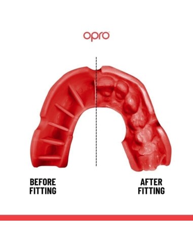 "OPRO" dantų apsauga Self-Fit Silver - Black/Red