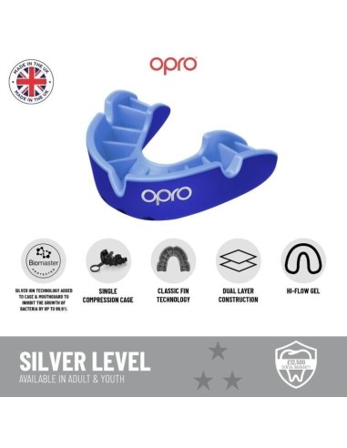 "OPRO" dantų apsauga Self-Fit Silver - Black/Red