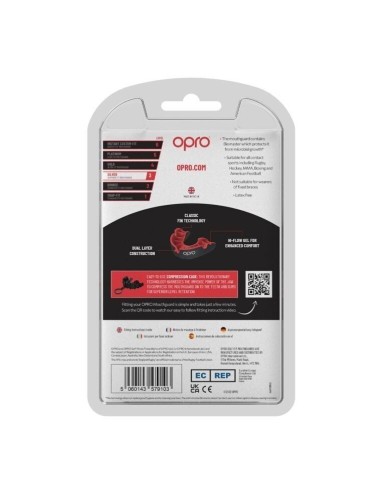 "OPRO" dantų apsauga Self-Fit Silver - Black/Red