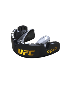 "OPRO" dantų apsauga turintiems breketus Self-Fit UFC Gold Braces - Black/Silver