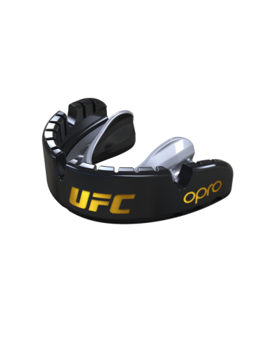 "OPRO" dantų apsauga turintiems breketus Self-Fit UFC Gold Braces - Black/Silver