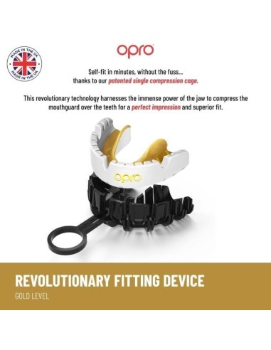 "OPRO" dantų apsauga turintiems breketus Self-Fit UFC Gold Braces - Black/Silver