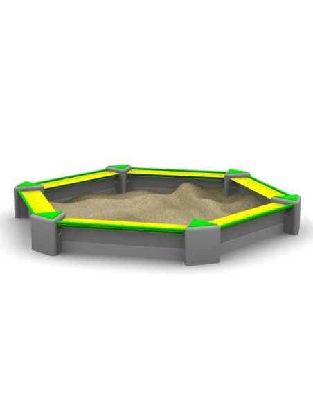 Piaskownica modułowa sześciokątna