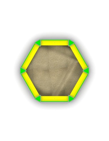 Piaskownica modułowa sześciokątna