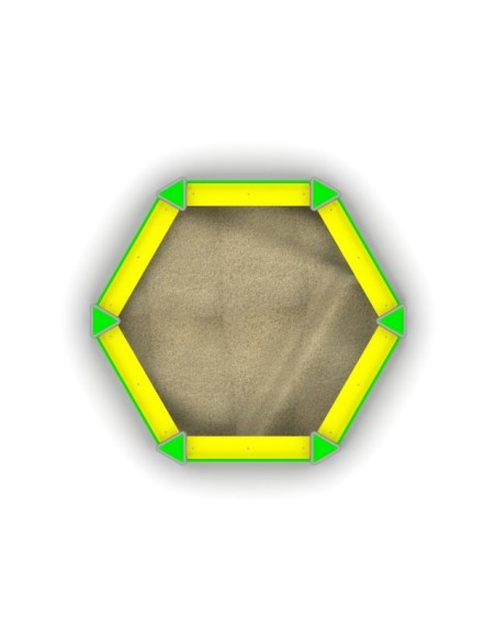 Piaskownica modułowa sześciokątna