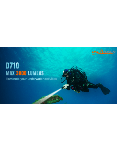 Flashlight OrcaTorch "D710" (3000 Lumen) 2pcs 21700 5000mA
