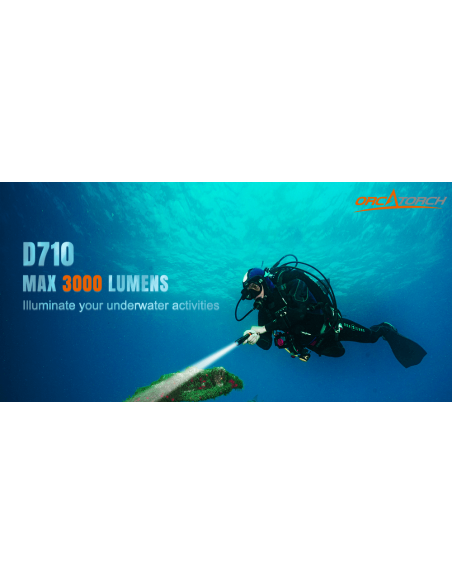 Šviestuvas OrcaTorch  "DC 710" (3000 Lumen) 2pcs 21700 5000mA