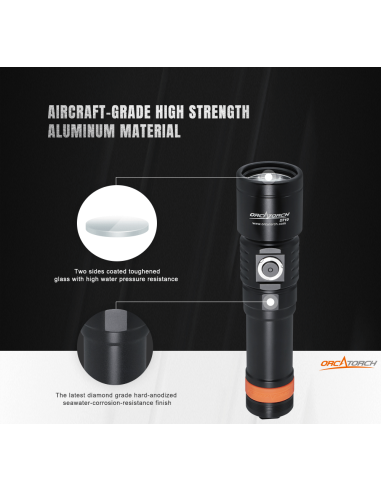 Flashlight OrcaTorch "D710" (3000 Lumen) 2pcs 21700 5000mA