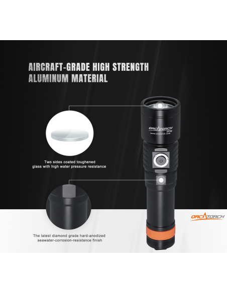 Flashlight OrcaTorch "D710" (3000 Lumen) 2pcs 21700 5000mA