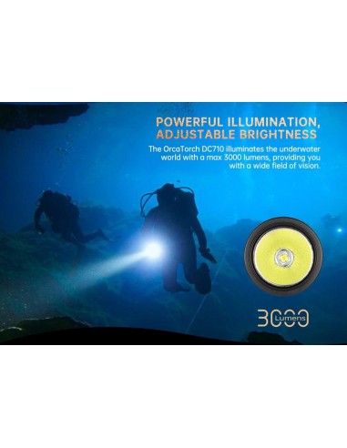 Šviestuvas OrcaTorch  "DC710" (3000 Lumen) 1pcs 21700 5000mA