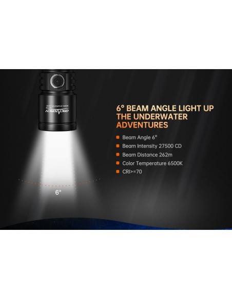 Šviestuvas OrcaTorch  "DC710" (3000 Lumen) 1pcs 21700 5000mA
