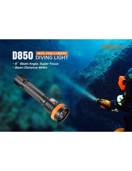 OrcaTorch "D850" Flashlight (2500 Lumens)