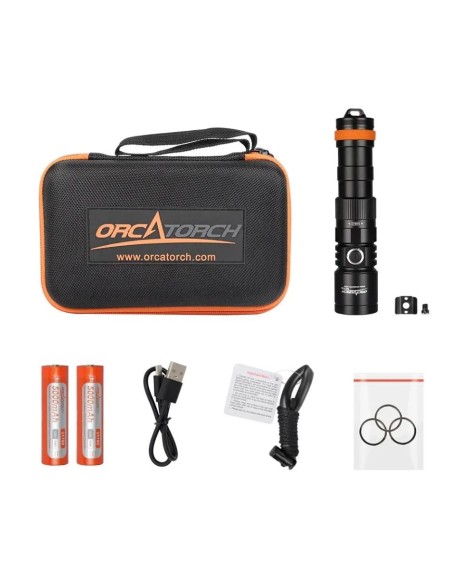 Flashlight OrcaTorch "D710" (3000 Lumen) 2pcs 21700 5000mA