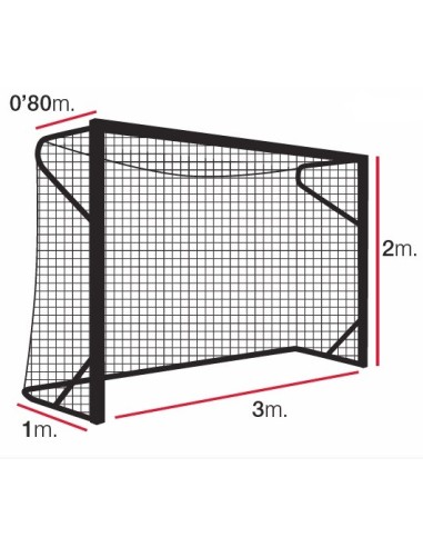Salės futbolo-rankinio vartų tinklas 3x2x0,8x1m  5mm