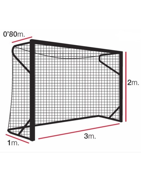 Salės futbolo-rankinio vartų tinklas 3x2x0,8x1m  5mm